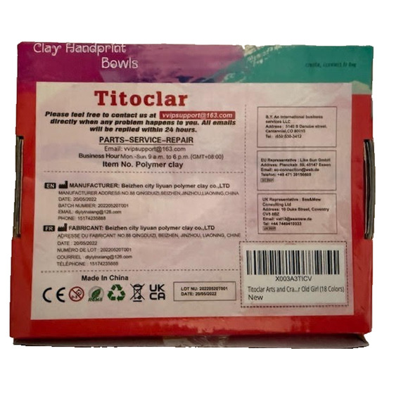 Make Your Own Clay Handprint Bowl Kit for Kids, Crafts, 39 pc Set - New - Picture 2 of 3